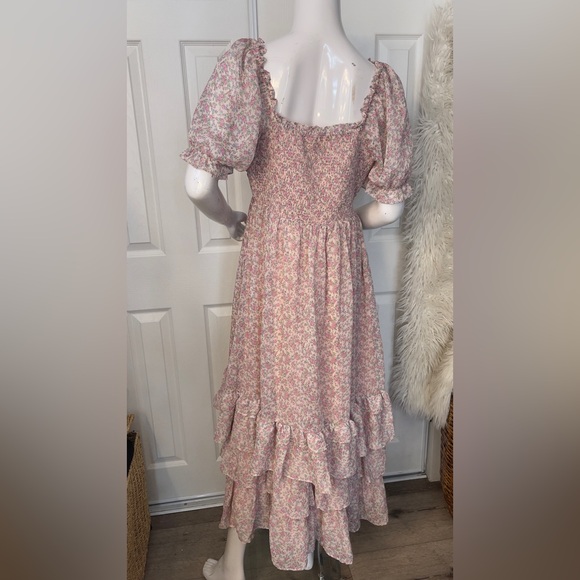 Free the Roses Blush Floral Midi Dress - Picture 7 of 12